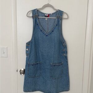 J.L. N.Y. Vintage Blue Denim Women's Embroidered Dress